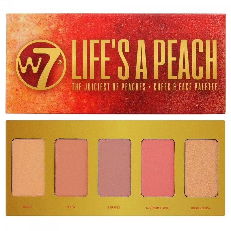 W7-Life-s-A-Peach-The-Juiciest-of-Peaches-Cheek-Face-Palette W7 Life's A Peach The Juiciest of Peaches Cheek & Face Palette - Image 1